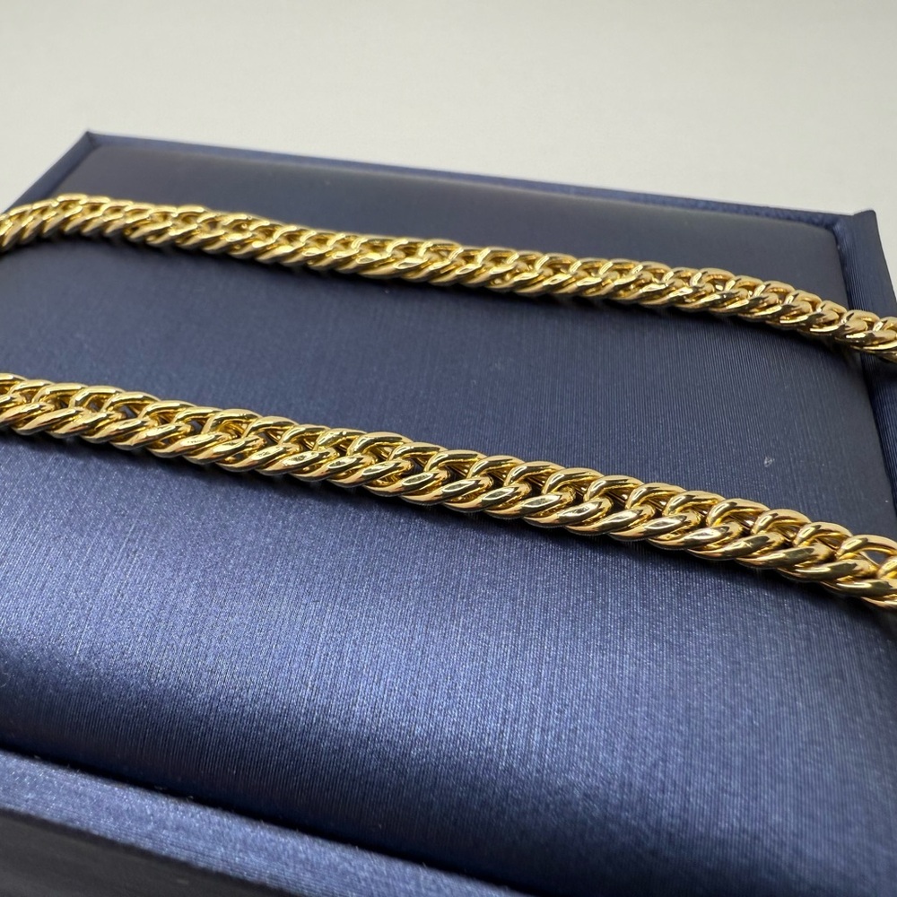 18K Genuine Gold Curb Link Chain Bracelet 8" (4.6mm) - Picture 4 of 14